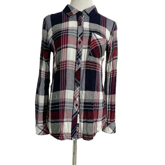Rails Size XS  Top Blouse Button Down Plaid - Picture 1 of 6